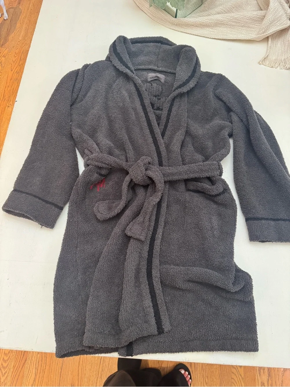 Children's Barefoot Dream Disney Gray Mickey Mouse Hooded Bathrobe